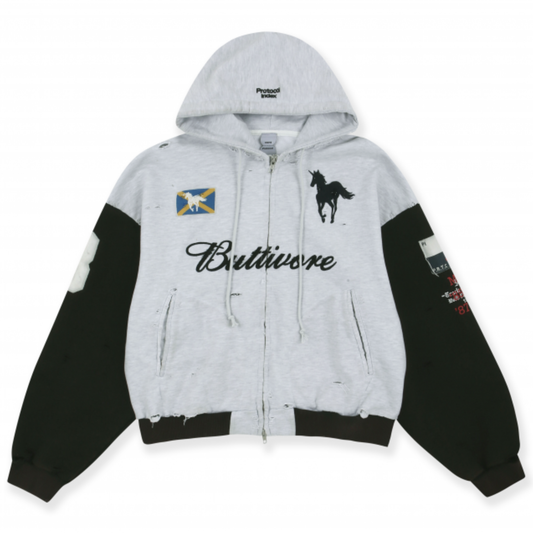 Protocol Index Buttivore Zip Hoodie - White Melange