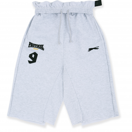 Protocol Index Folded Waist 3/4 Jorts -White Melange