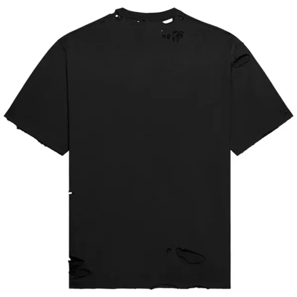 Balenciaga Caps Destroyed Flatground T-Shirt 'Black'
