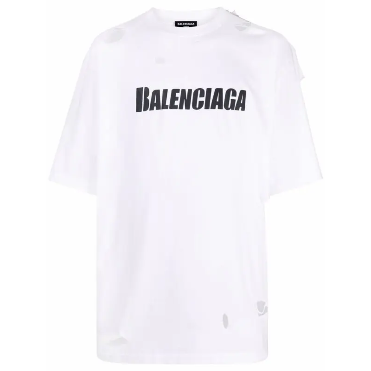 Balenciaga Caps Destroyed Flatground T-Shirt 'White'
