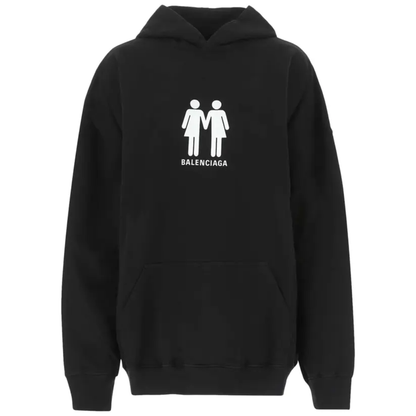Balenciaga Double Portrait Letter Print Hoodie