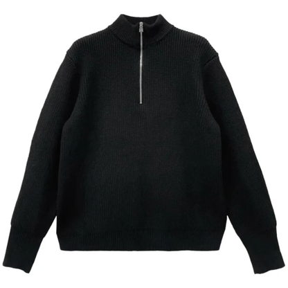 Chrome Hearts Triple Cross Patch Scroll Quarter Zip Sweater