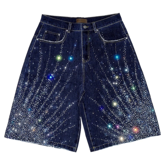 Birth of Royal Child 20K Diamond Starlight Denim Shorts Blue