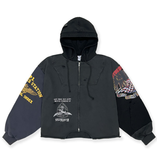 Protocol Index Upside Down Black Zip Hoodie