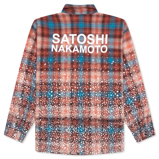 Satoshi Nakamoto Shattered Glass Flannel