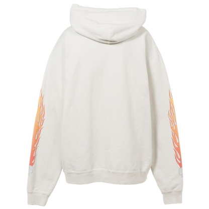 Kamiya Skull Flame White Zip Up Hoodie