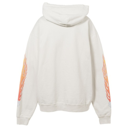 Kamiya Skull Flame White Zip Up Hoodie