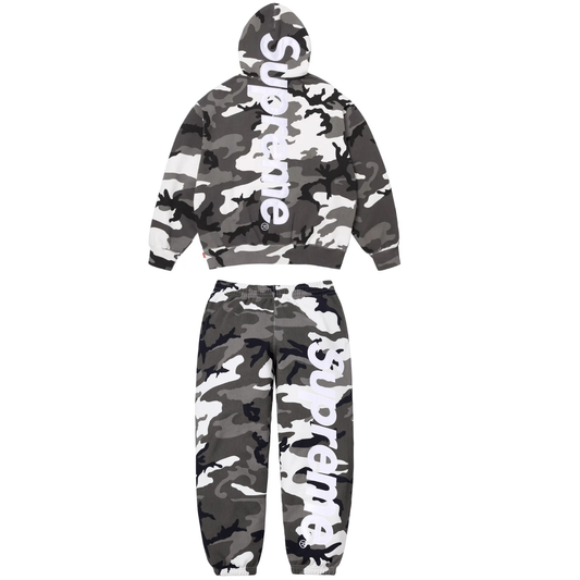 Supreme Satin Appliqué Sweatsuit Snow Camo