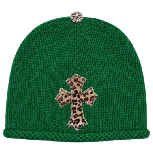 Chrome Hearts Cheetah Cross Patch Cashmere Beanie Kids
