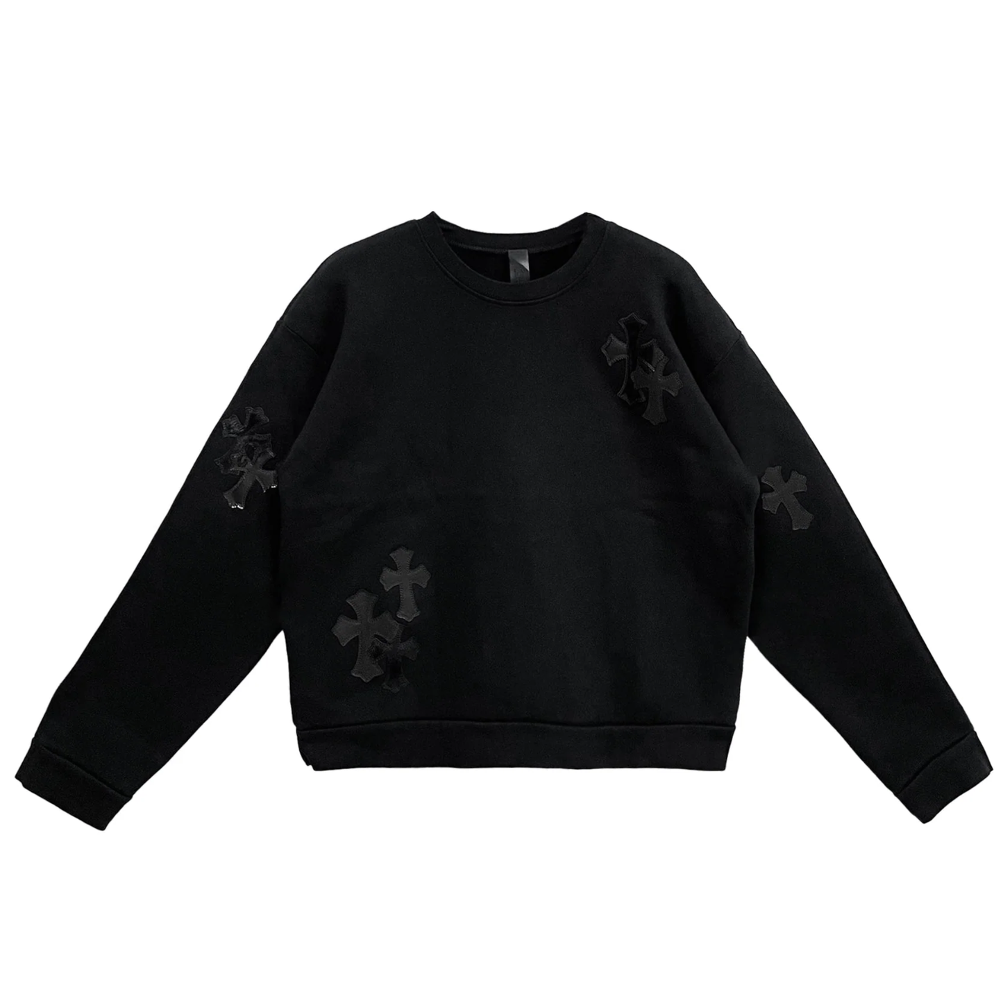 Chrome Hearts Black Pony Hair Patent Leather Cross Sweatsuit