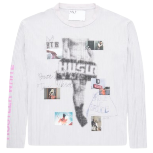Paly Hollywood Hustlr Rib Long Sleeve Tee White