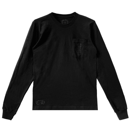 Chrome Hearts Miami Cemetery Vertical Logo Long Sleeve Tee