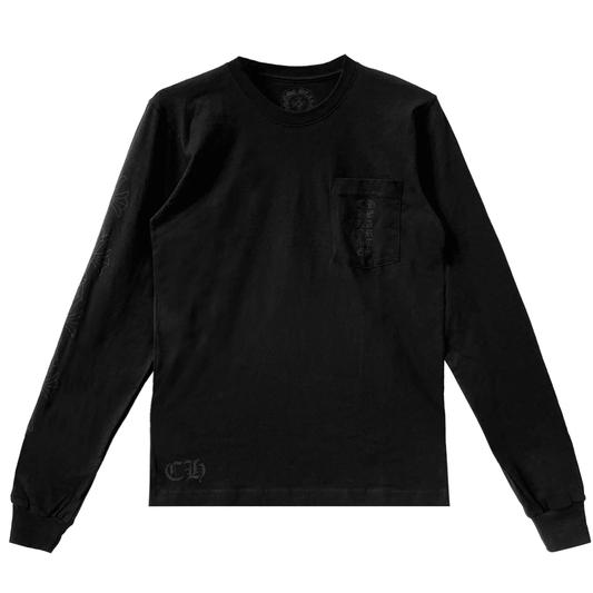 Chrome Hearts Miami Cemetery Vertical Logo Long Sleeve Tee