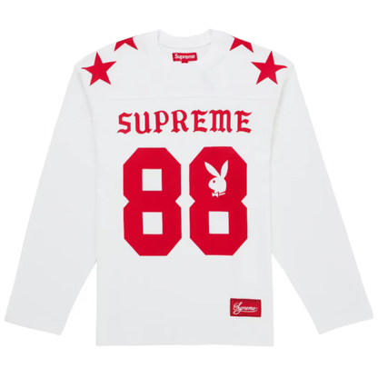 Supreme Playboy L/S Football Top White