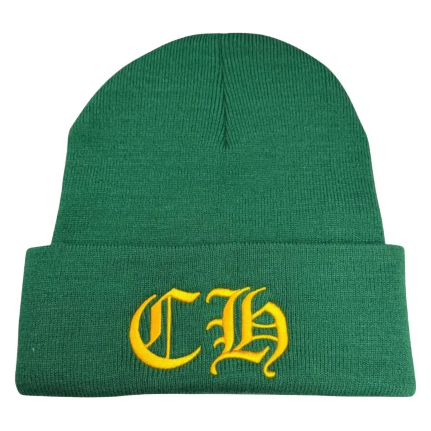 Chrome Hearts CH Logo Embroidered Green Beanie