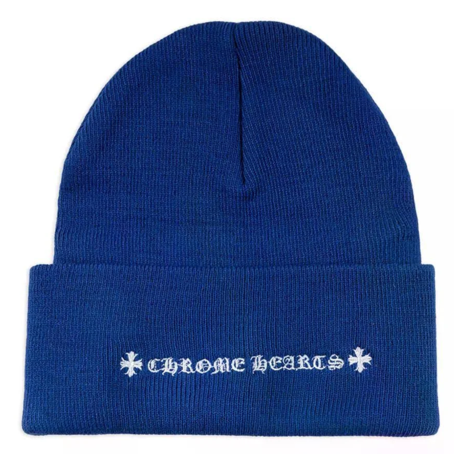 Chrome Hearts CH Logo Embroidered Blue Beanie