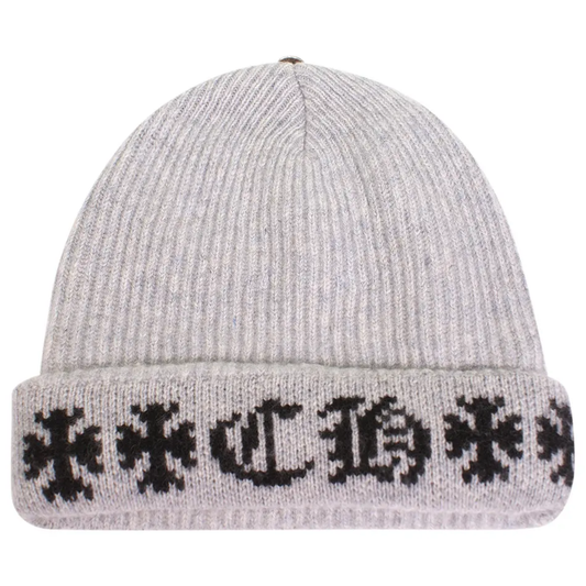 Chrome Hearts CH Big Daddy Knit Cashmere Grey Beanie