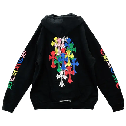 Chrome Hearts Cross Logo Zip Up Hoodie Black/Multicolor