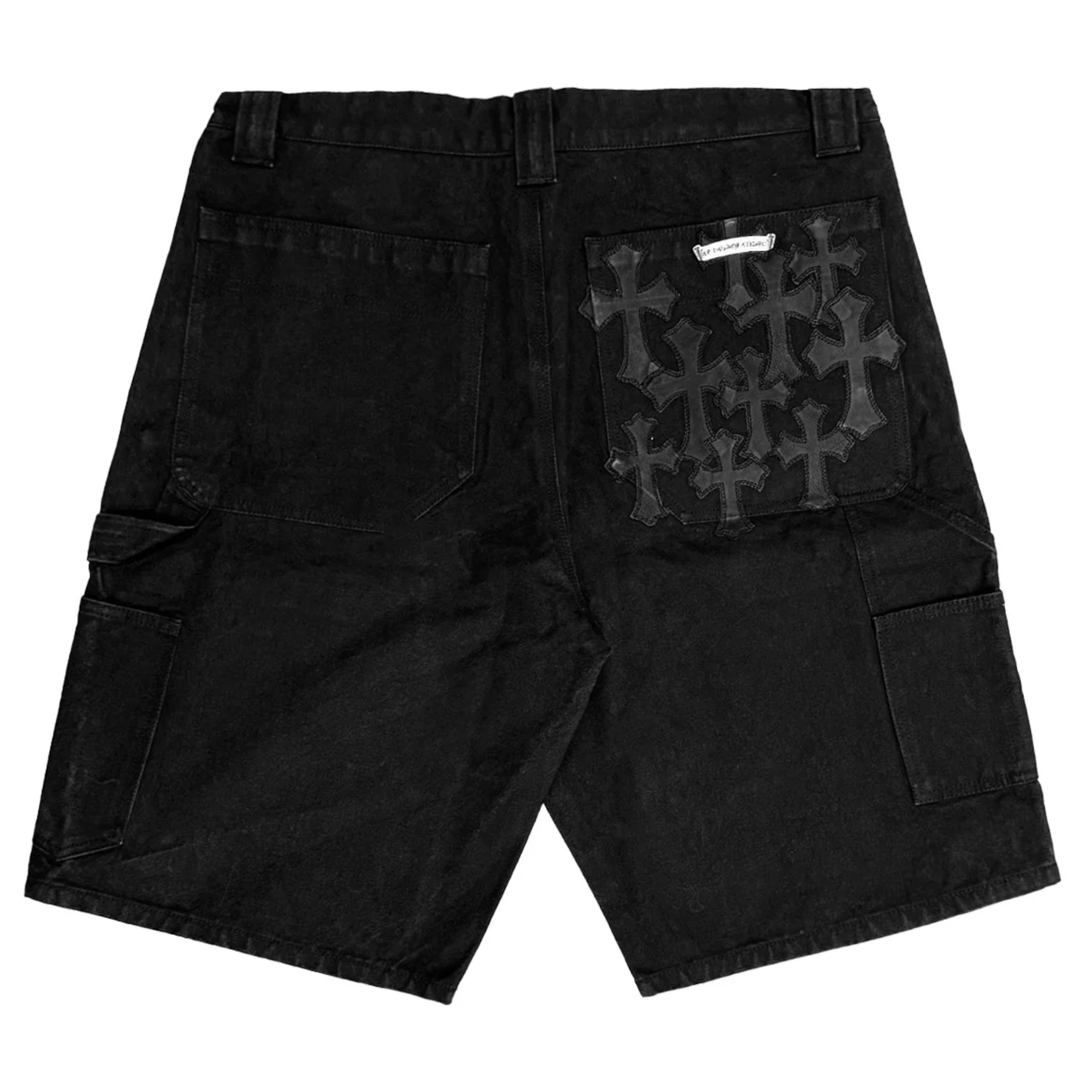 Chrome Hearts Black Cross Leather Patch Shorts