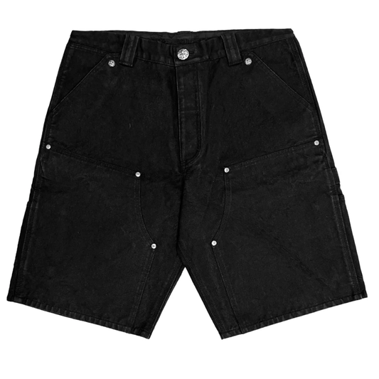 Chrome Hearts Black Cross Leather Patch Shorts