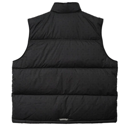 Chrome Hearts Black Tonal Monogram Cross Pattern Puffer Down Vest
