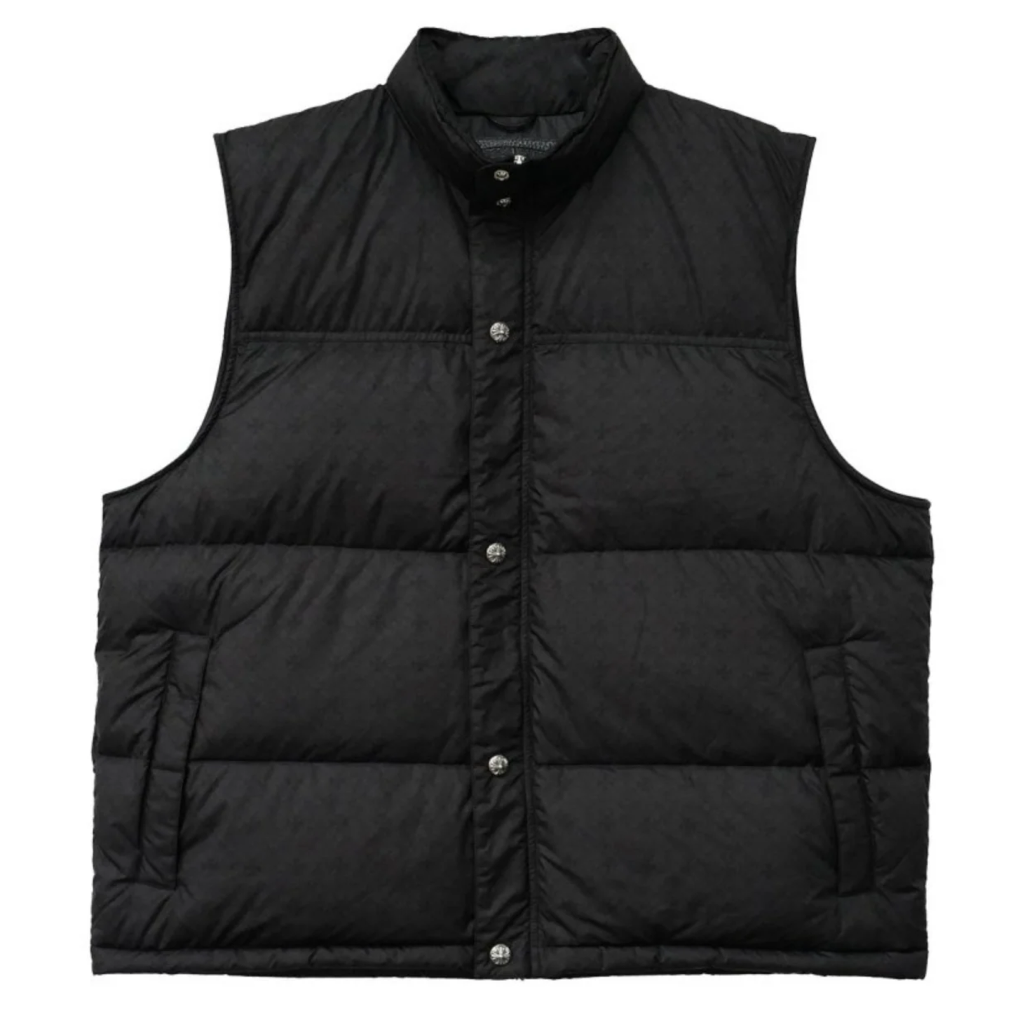 Chrome Hearts Black Tonal Monogram Cross Pattern Puffer Down Vest