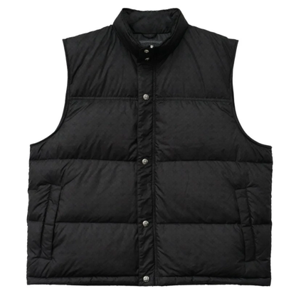 Chrome Hearts Black Tonal Monogram Cross Pattern Puffer Down Vest