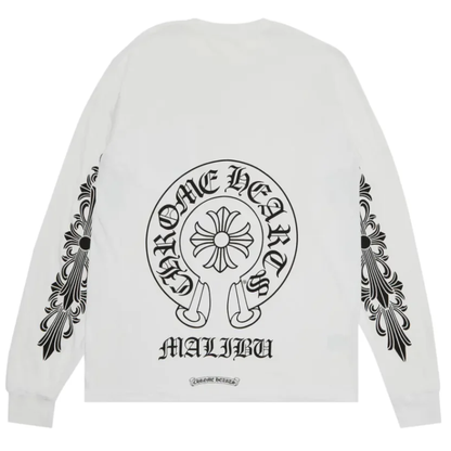 Chrome Hearts Malibu Horseshoe Long-Sleeve Tee White