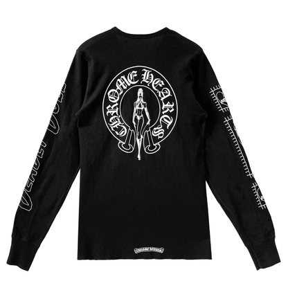 Chrome Hearts Black Deadly Doll Waffle Thermal Shirt