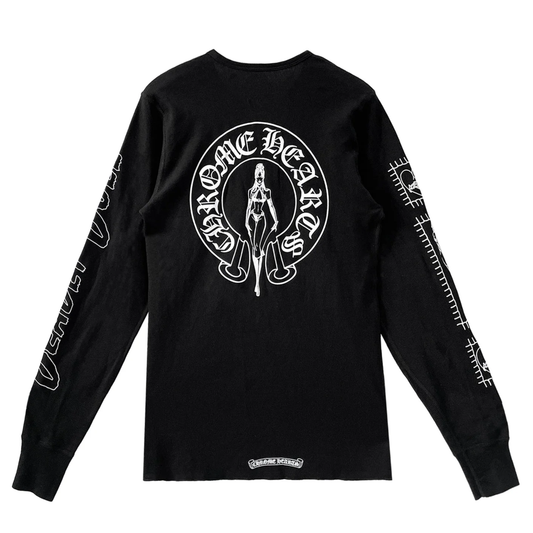 Chrome Hearts Black Deadly Doll Waffle Thermal Shirt