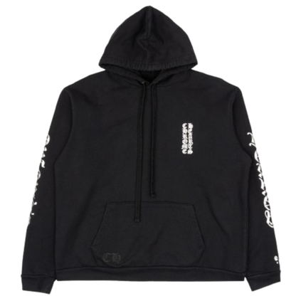 Chrome Hearts Script Logo Vertical Logo Hoodie Black/Sliver