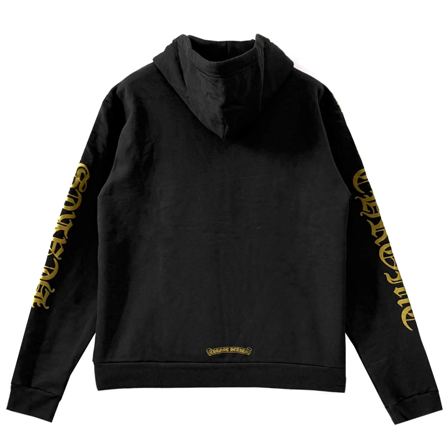 Chrome Hearts Script Logo Vertical Logo Hoodie Black/Gold