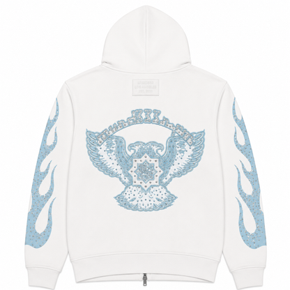Murd333r.FM Chop333r Zip Up Hoodie White