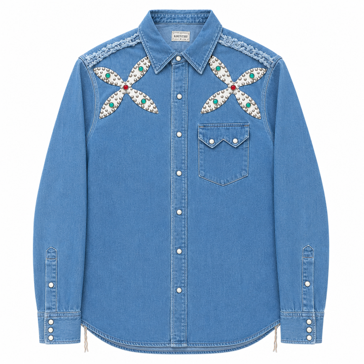 Kapital Botanical Denim Studs Western Shirt Indigo