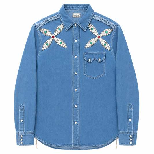 Kapital Botanical Denim Studs Western Shirt Indigo
