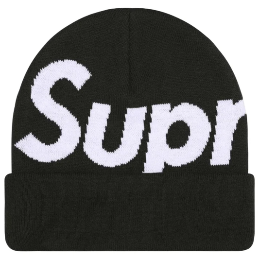 Supreme Black Big Logo Beanie