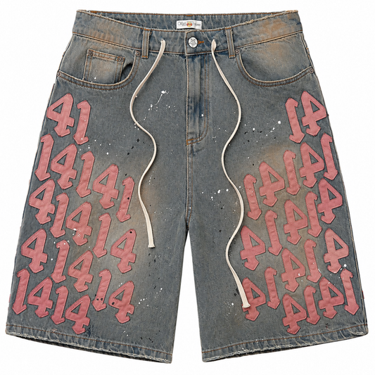 Vale Forever Lucky Charms Denim Shorts Blue/Pink