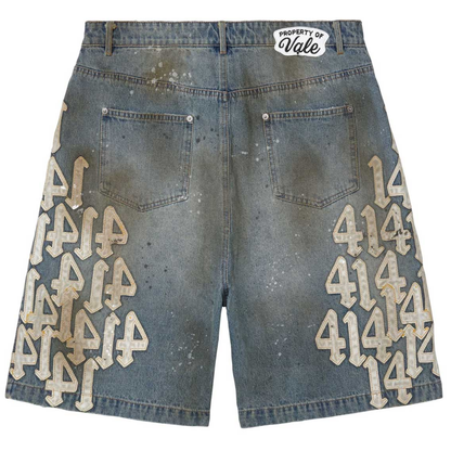 Vale Forever Lucky Charms Denim Shorts Blue/White