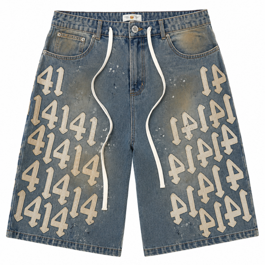 Vale Forever Lucky Charms Denim Shorts Blue/White