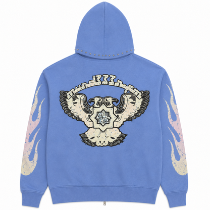 Murd333r.FM Chop333r Zip Up Hoodie Blue