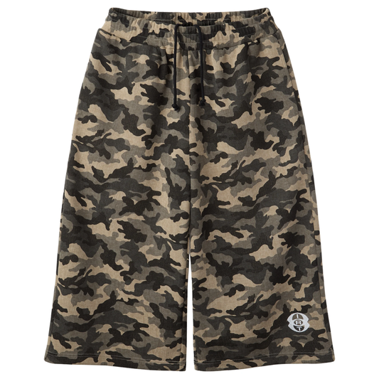Internet Ruins Things Grid Knit Camo 3/4 Shorts
