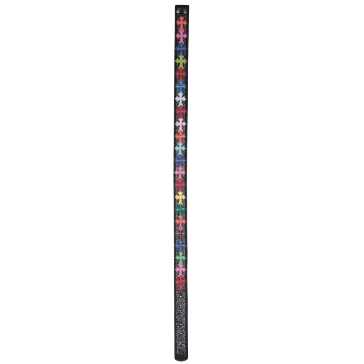 Chrome Hearts Black Multicolor Cross Patch Belt Strap