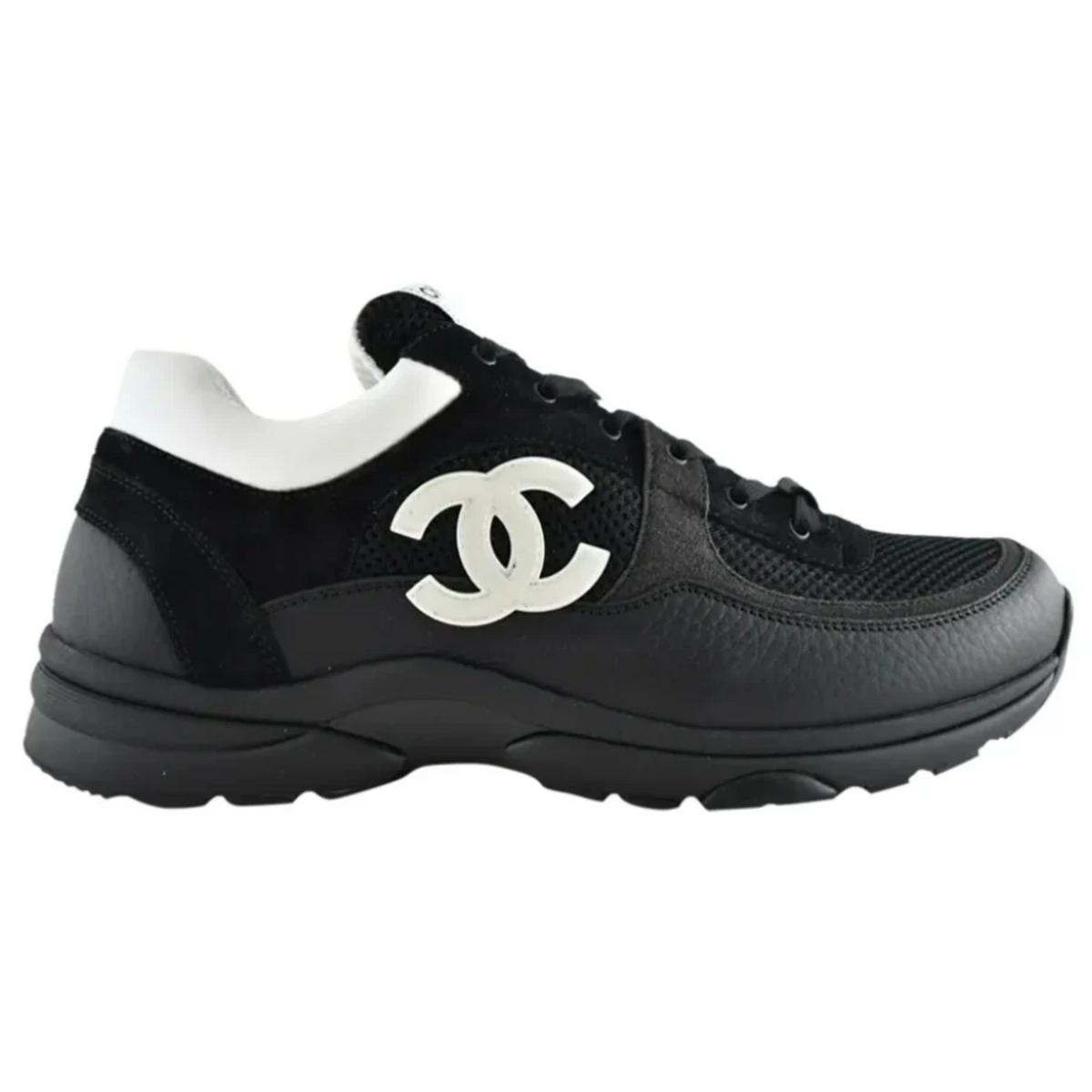 Chanel Mesh Calfskin Sneakers Black