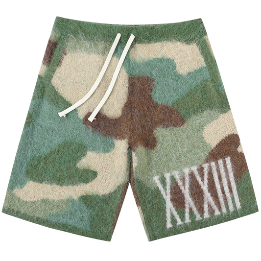 Noublie Pas Desert Camouflage Mohair Shorts