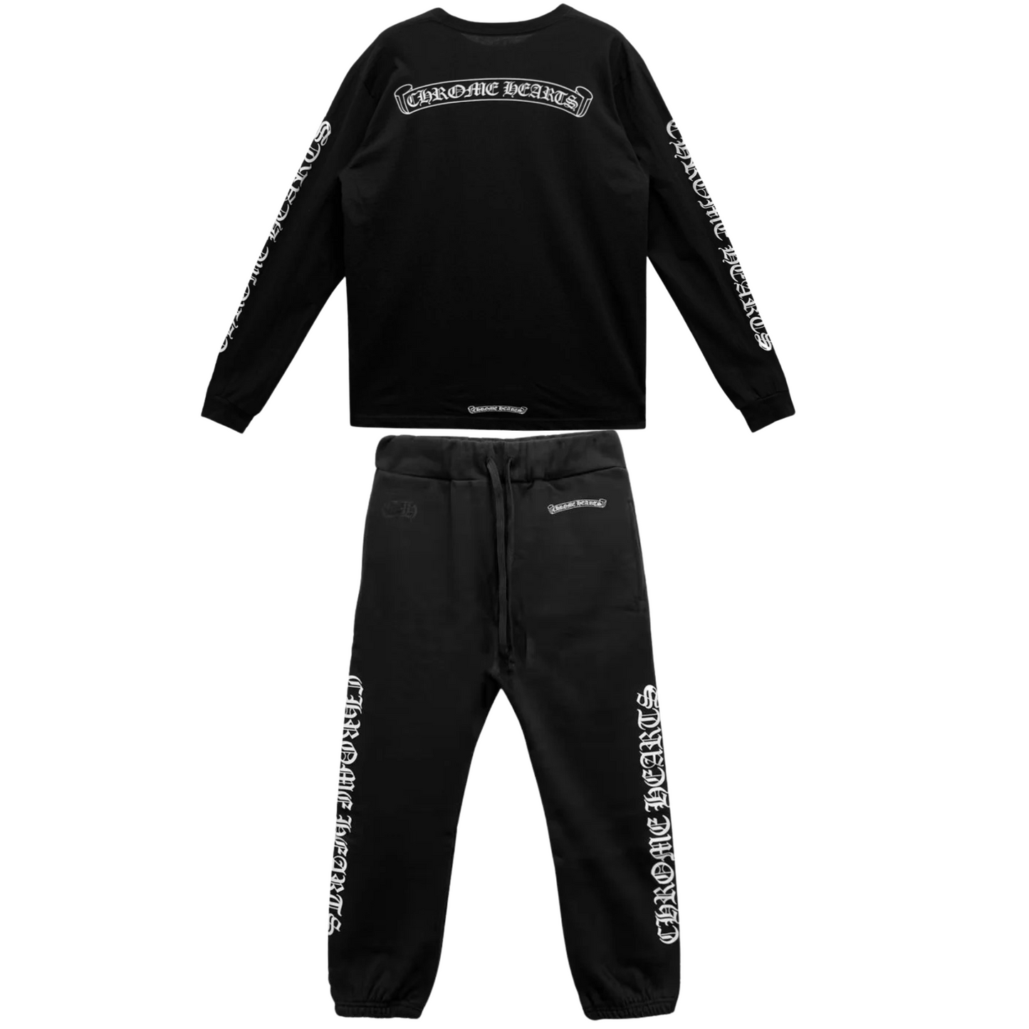 Chrome Hearts Scroll Logo Set Black