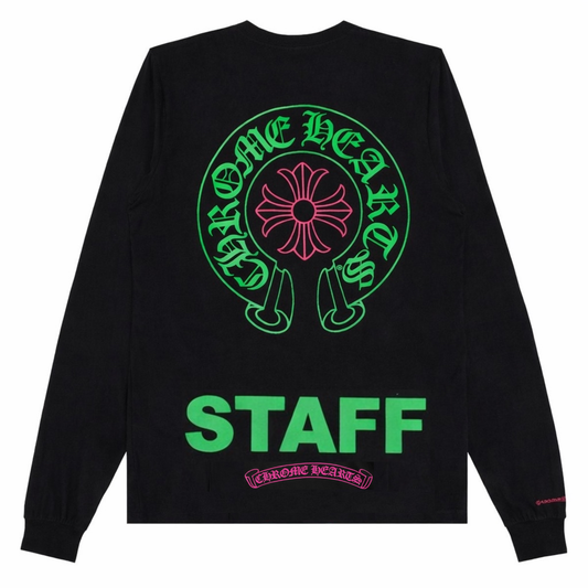 Chrome Hearts Christmas Horseshoe Staff Long Sleeve T-Shirt