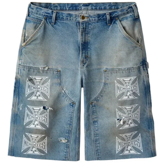 Happy Memories Don't Die HMDD Chopper Denim Shorts