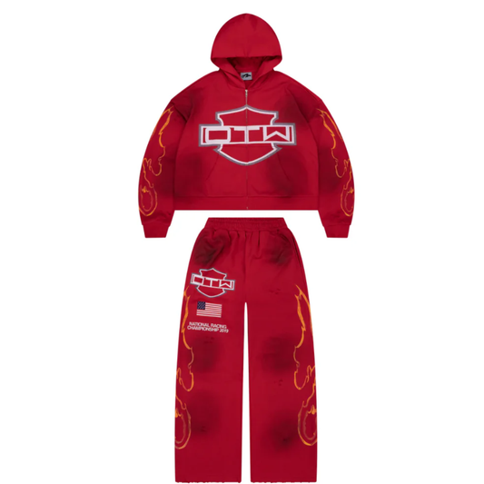 OTW Biker Racing Zip Up Sweatsuit