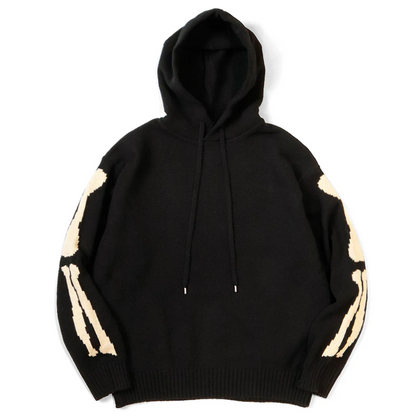 Kapital 5G Wool Bone Hooded Sweater Black