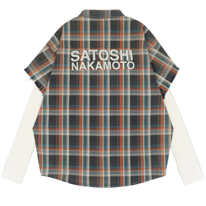 Satoshi Nakamoto Bender Cut Off Flannel